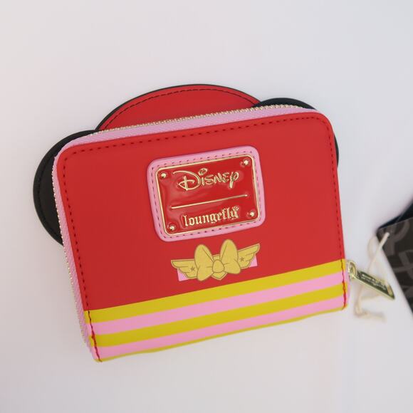 NWT C2E2 Exclusive Disney Loungefly Minnie Mouse Pilot Red Zip Around Wallet - Picture 1 of 11